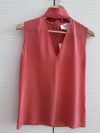 Top VVB Victoria Beckham rose corail soie taille UK 6 neuf