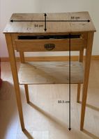 Tischchen Holz massiv mit Schublade und Tablar Höhe 93.5cm