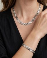 Set collana e bracciale colore argento nuovo stato