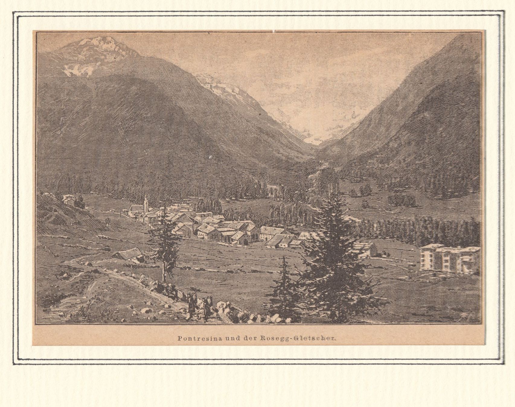 Incisioni: PONTRESINA, ZINKÄTZUNG 1886 – Usato da Grüningen venduto da Kartensammler