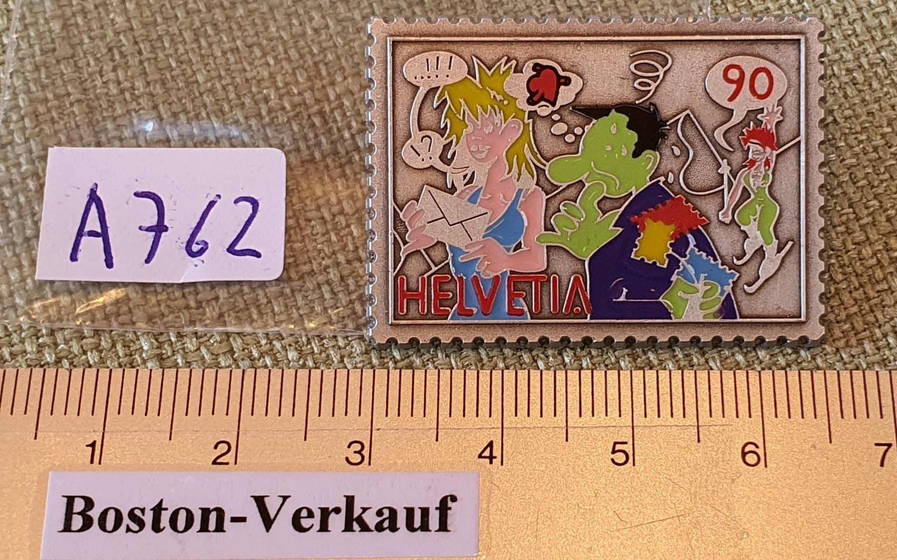 Spille: A762 - Pin Helvetia Briefmarke Comic – Usato da Reinach BL venduto da Boston-Verkauf 3