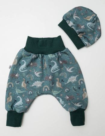 Fleece Pumphose 56/62 & Mütze 4M Set - Dinosaurier - NEU