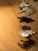 Lot 5 figurines animaux ferme — âne, taureau, chèvre, cheval