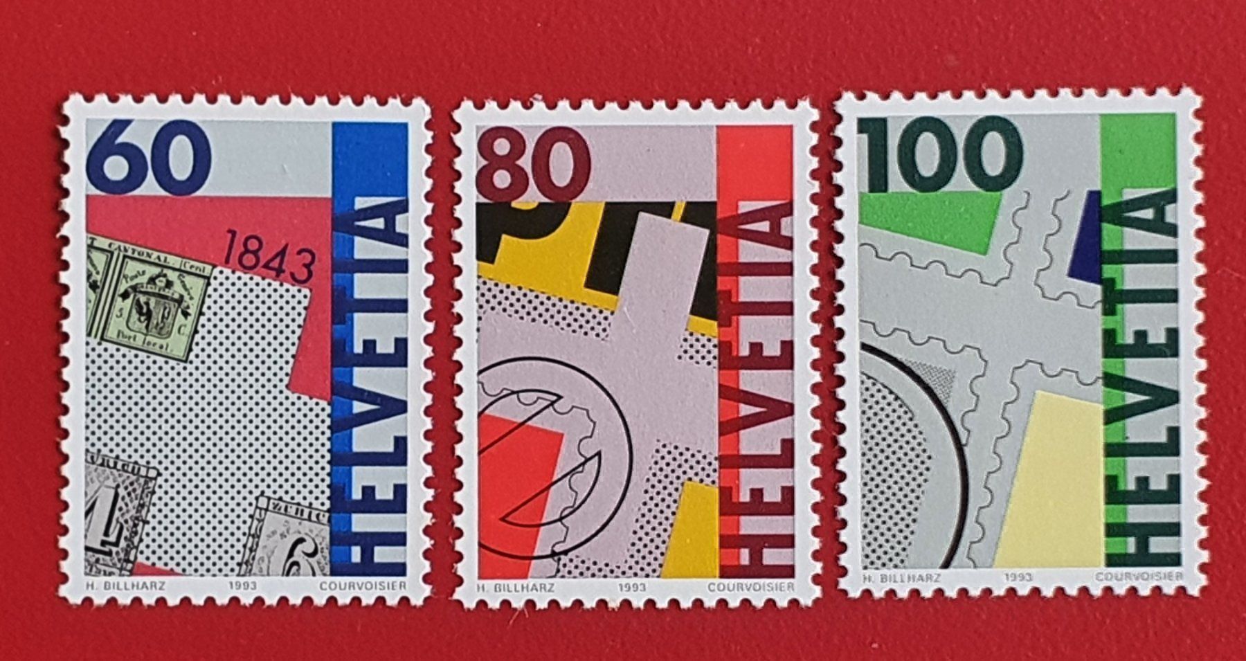 Tutti i francobolli: 150 J SCHWEIZER BRIEFMARKEN SATZ 842 - 844 1993** POSTFRISCH – Nuovo (secondo la descrizione) da Düdingen venduto da Quartierstrasse