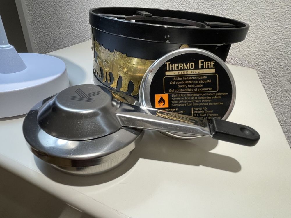 APPENZELLER ALPAUFZUG FONDUE RECHAUD MESSING BESCHLAG | Kaufen auf Ricardo