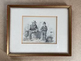 Federico De MADRAZO. Dessin original.