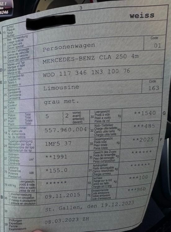 Mercedes-Benz Automobili: MERCEDES-BENZ CLA 250 – Usato da Lenggenwil venduto da Show76 9