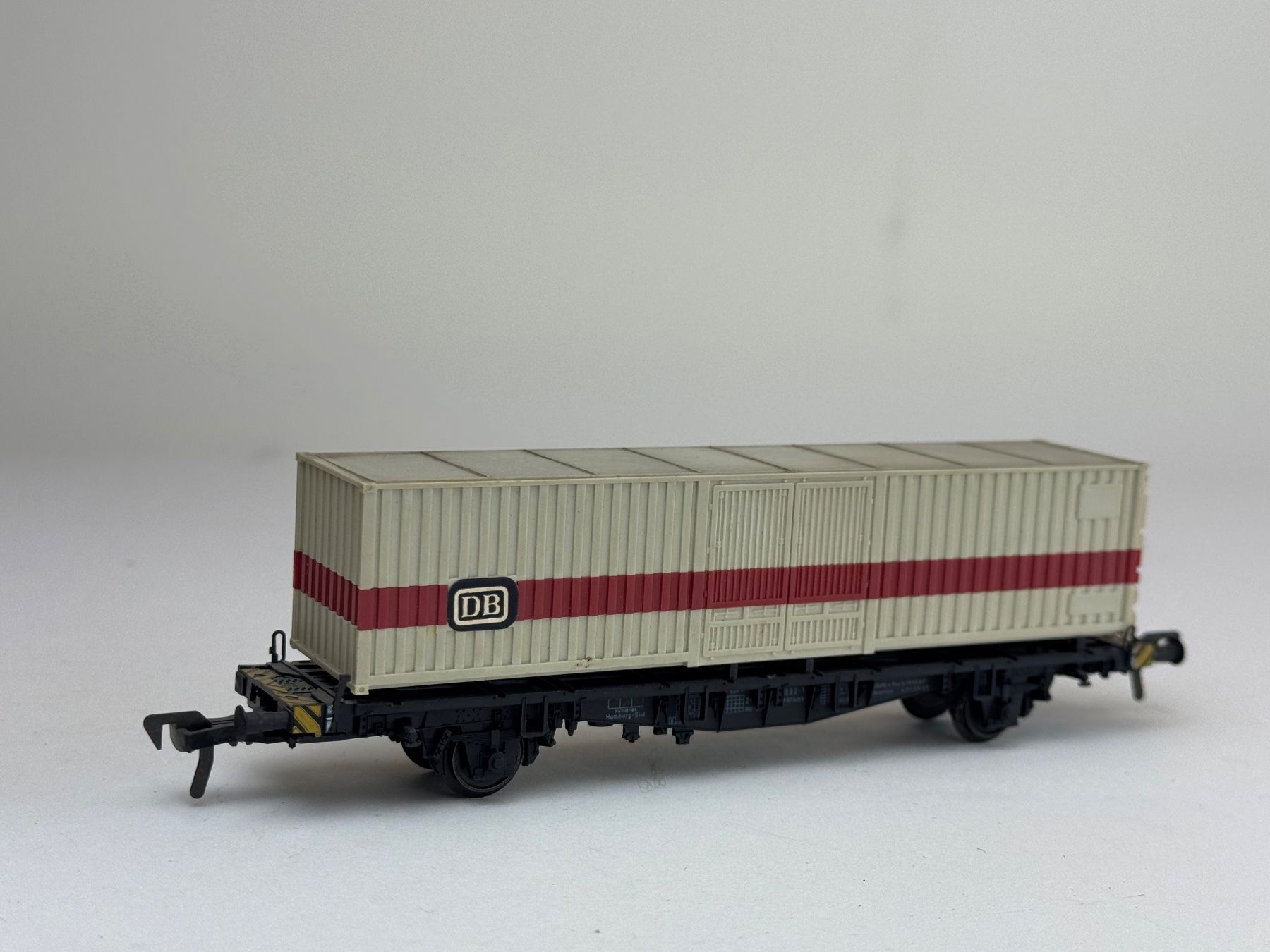 Fleischmann Modellini di ferrovie: HR- Fleischmann Containerwagen DB 40 Ft – Usato da Elm venduto da Wikmtz