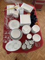 Geschirrset weiss eckig und rund, neu und gebraucht