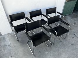 5 Vintage Leder Freischwinger S34 Mart Stam Italy 