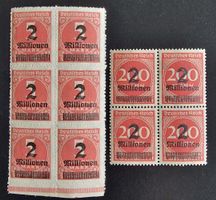 Deutsches Reich, Infla-Zeit, 4 & 220 / 6 & 5 Millionen Mark!