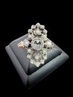 Vintage Diamant 0.4c Perlen Ring 18k Grösse 56 *S1012