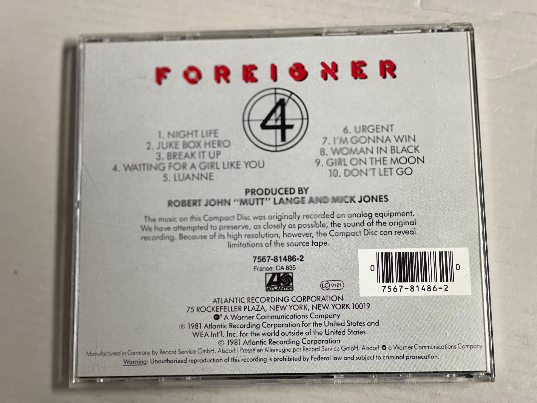 CDs: Foreigner 4 CD – Gebraucht aus Muri b. Bern von AdidasCollector 1