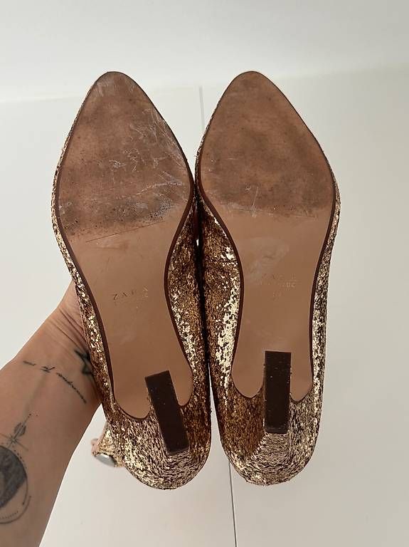 Zara Scarpe da donna: Goldene Glitzer Riemchen Pumps Gr. 37 – Usato da Zürich venduto da ebr_595v 4