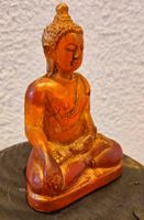 Buddha Figur Meditation Yoga Deko Statue Buddhismus orange