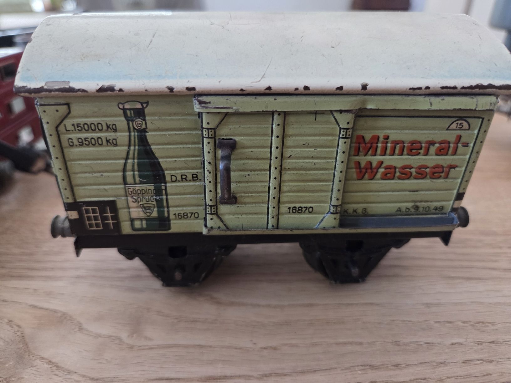 Märklin Modellini di ferrovie: Märklin Güterwagen Göppinger Sprudel Blechmode – Usato da Berikon venduto da TopLok1 1