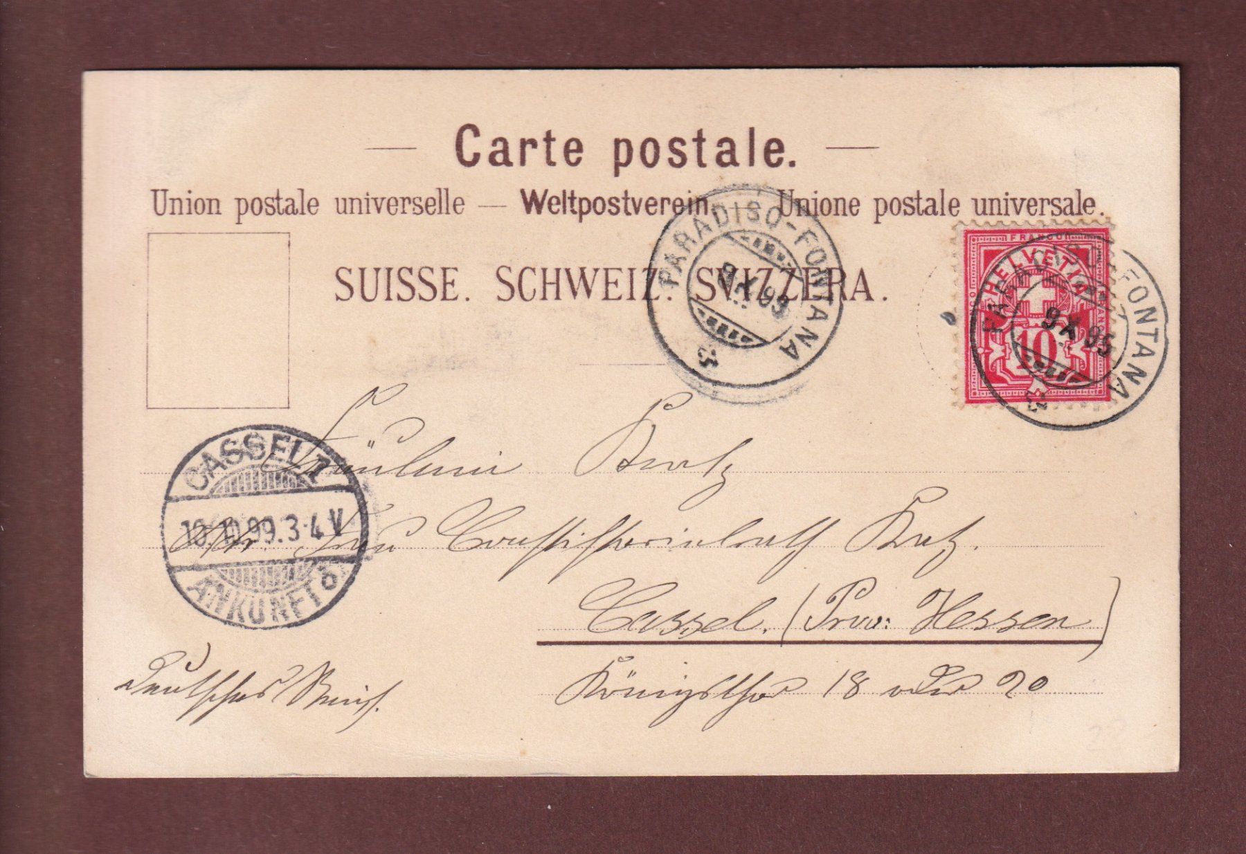 Cartoline postali: Souvenir de LUGANO - San Lorenzo - 1901 – Usato da Pully venduto da nicecards 1