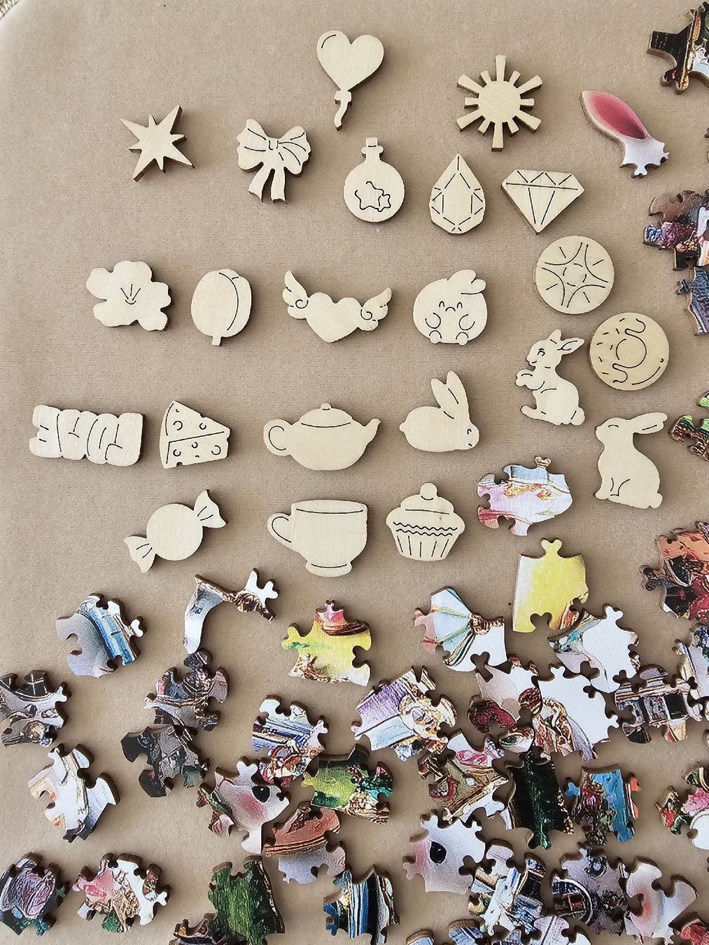 Puzzle: Holzpuzzle "Kaninchen Teeparty" – Nuovo (secondo la descrizione) da Bütschwil venduto da Taranabo 1