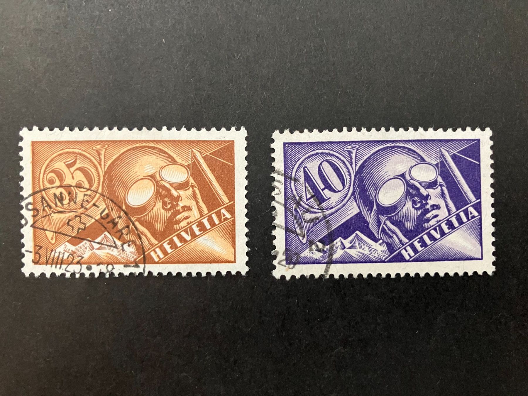 Tous les timbres: Flugpost, Kat. 6+7, gestempelt, KP 185.-- – D'occasion à Würenlos par Eulenpostuhu