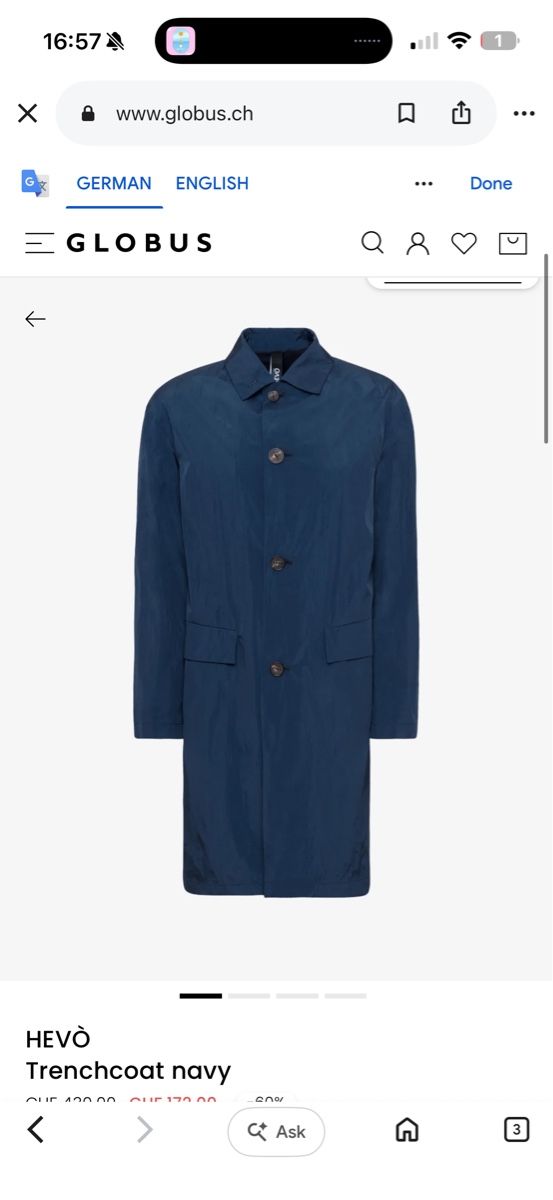 Cappotti: HEVÒ Trenchcoat navy – Nuovo e nell'imballaggio originale da Horgen venduto da Fen8800 5