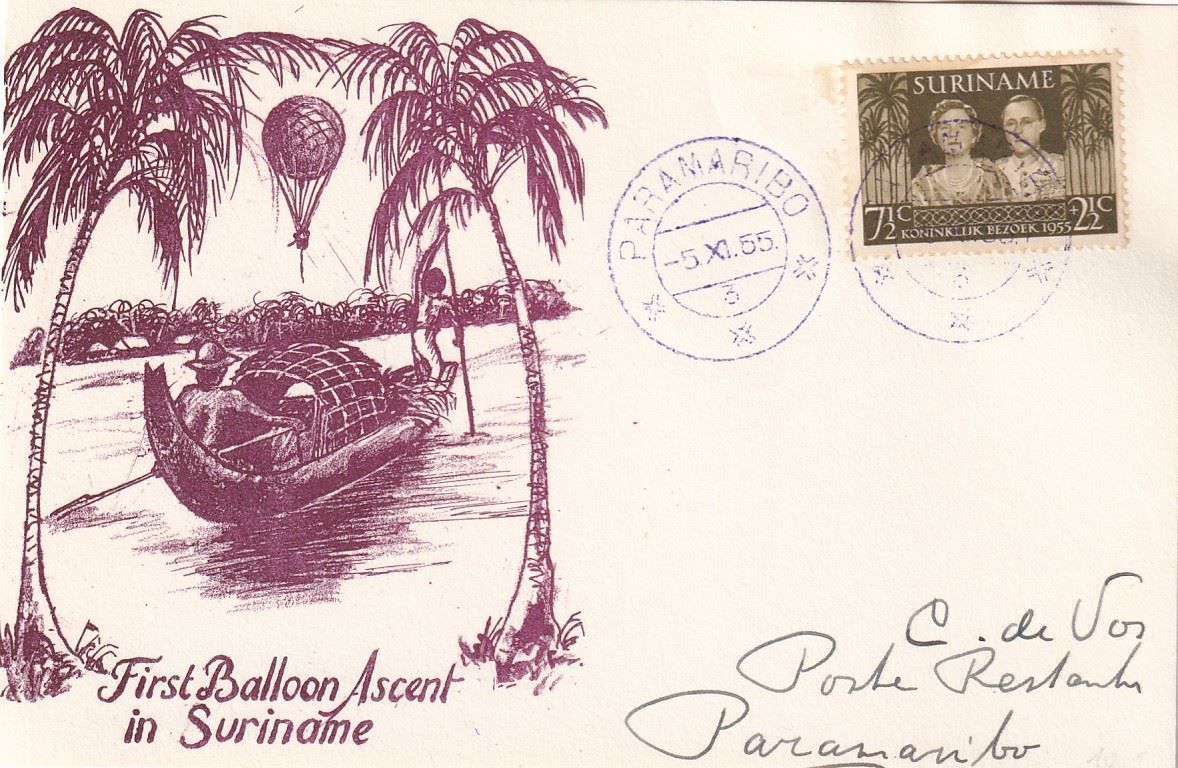 Tutti i francobolli: First Balloon Ascent in Surinam 1955 – Usato da Baar venduto da Asmara111