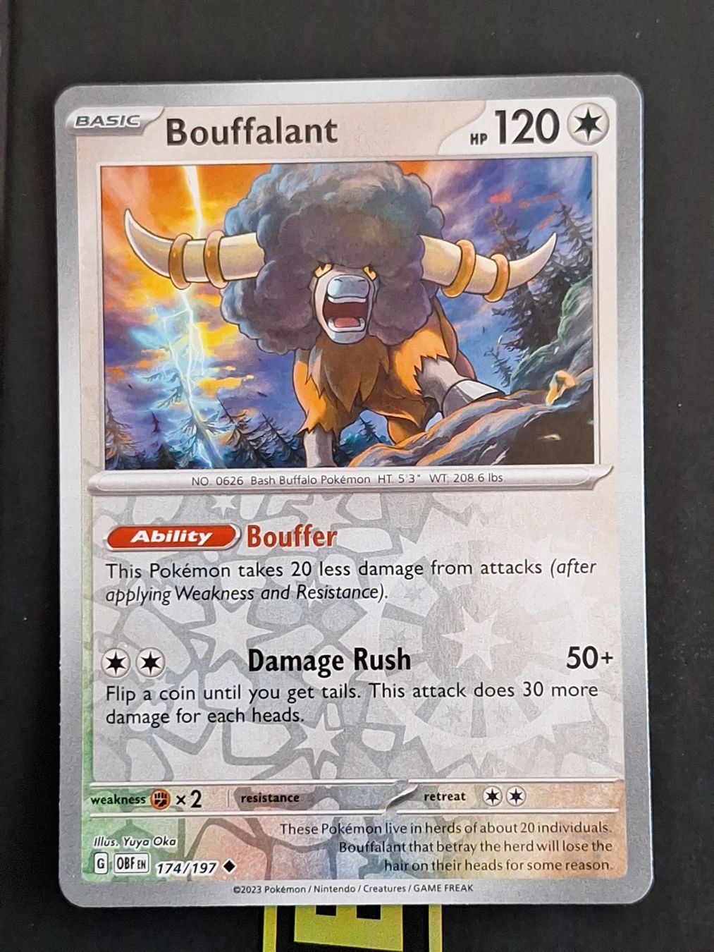 Pokémon Carte collezionabili: Bouffalant - Pokemon Reverse Holo Obsidian Flames – Usato da Altstätten SG venduto da GGsGameshop