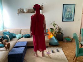 Superbe Costume oriental ou pharaon rouge et or - T. Unique