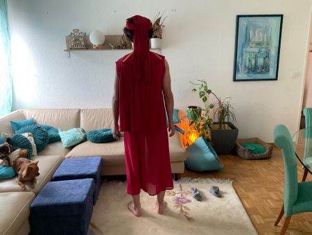 Superbe Costume oriental ou pharaon rouge et or - T. Unique