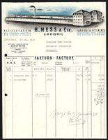 Rechnung Amriswil, H. Hess, Cie., Kleide