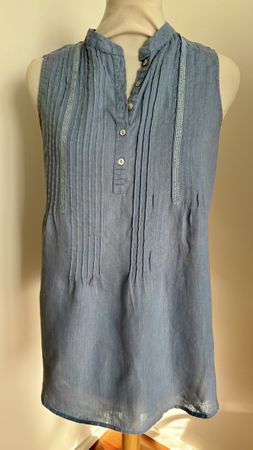 Malvin linen Blau Tunika top Oberteil armloss M 38