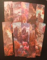 Lot de 10 marque-pages châteaux et fleurs état neuf