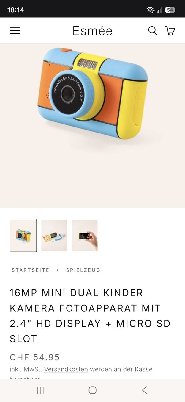 Fotocamera: Esmée 16MP Mini Dual Kinder Kamera – Usato da Plasselb venduto da PG14 1