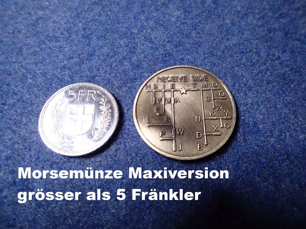 Morse-Code-Münze Aus Verzinktem Kupfer – 30 X 30 X 3 Mm – CW-Encoder Für Verschlüsselungsspiele & Funk-Einsteiger – Inkl. Aufbewahrungsbox