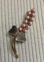 Elegante Vintage rosa Knospen Brosche.