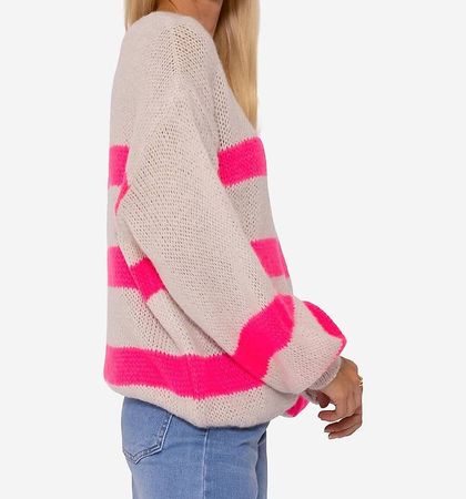 Pullover mit pink Streifen One Size SassyClassy