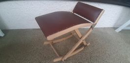 Relax Beinschaukel Holz/Kunstleder braun / höhenverstellbar