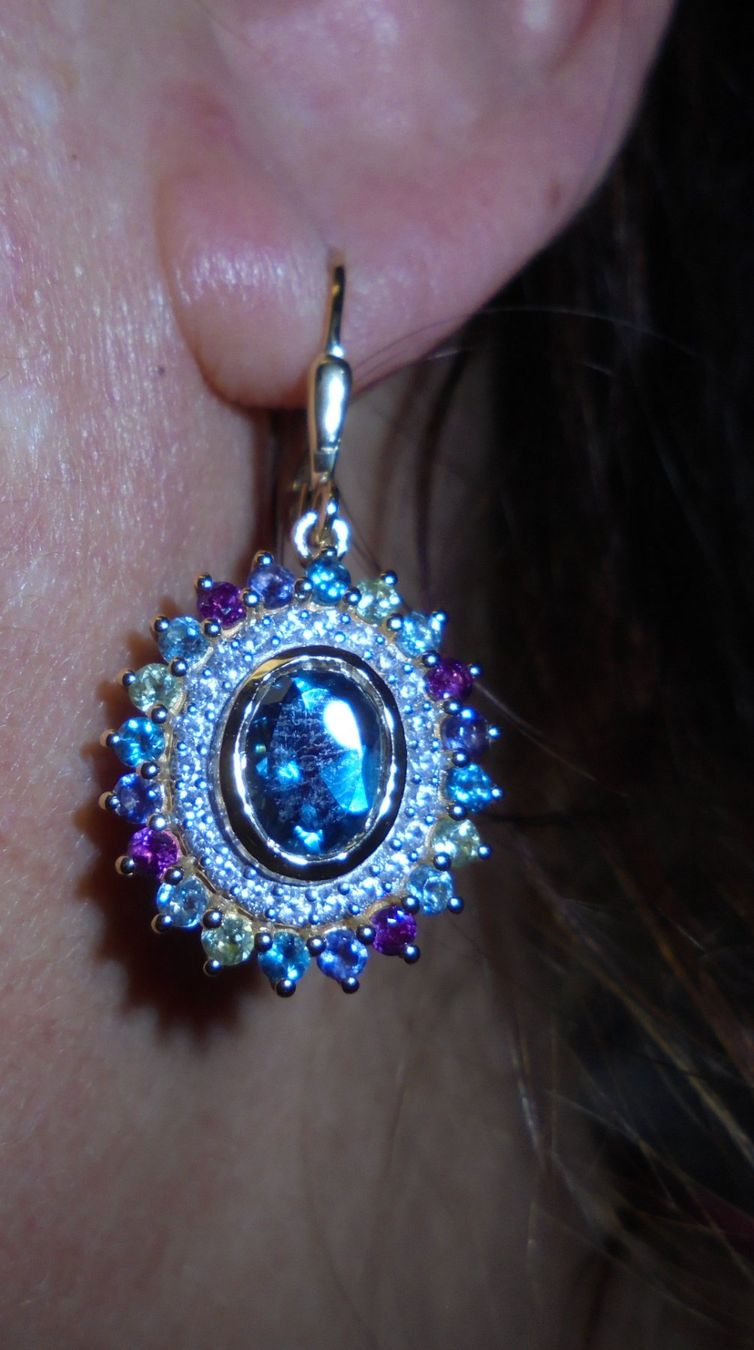 Ohrringe & -stecker: Echtschmuck: Londonblauer Topas-Silberohrringe 925er – Neu (gemäss Beschreibung) aus Zuchwil von maumauchi