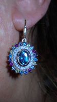 Echtschmuck: Londonblauer Topas-Silberohrringe 925er