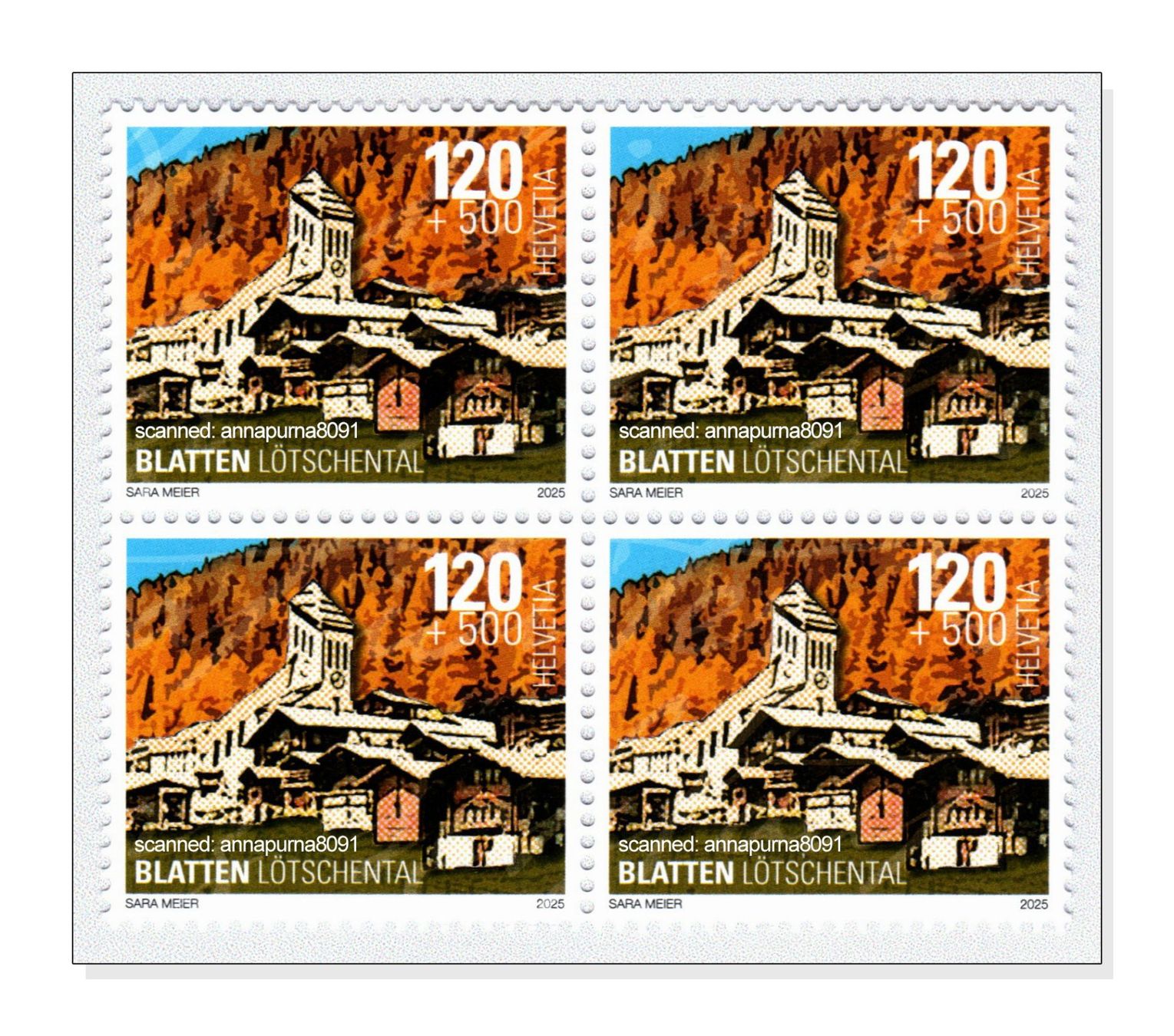 Tutti i francobolli: Blatten Briefmarke Solidarität 4er Block – Nuovo (secondo la descrizione) da Pfäffikon SZ venduto da ANNAPURNA8091