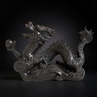 Bronze Drache China (25cm) - Feng Shui Glücksbringer