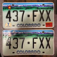🇺🇸 2x Paar U.S. Autoschild, Colorado 437-FXX - ORIGINAL