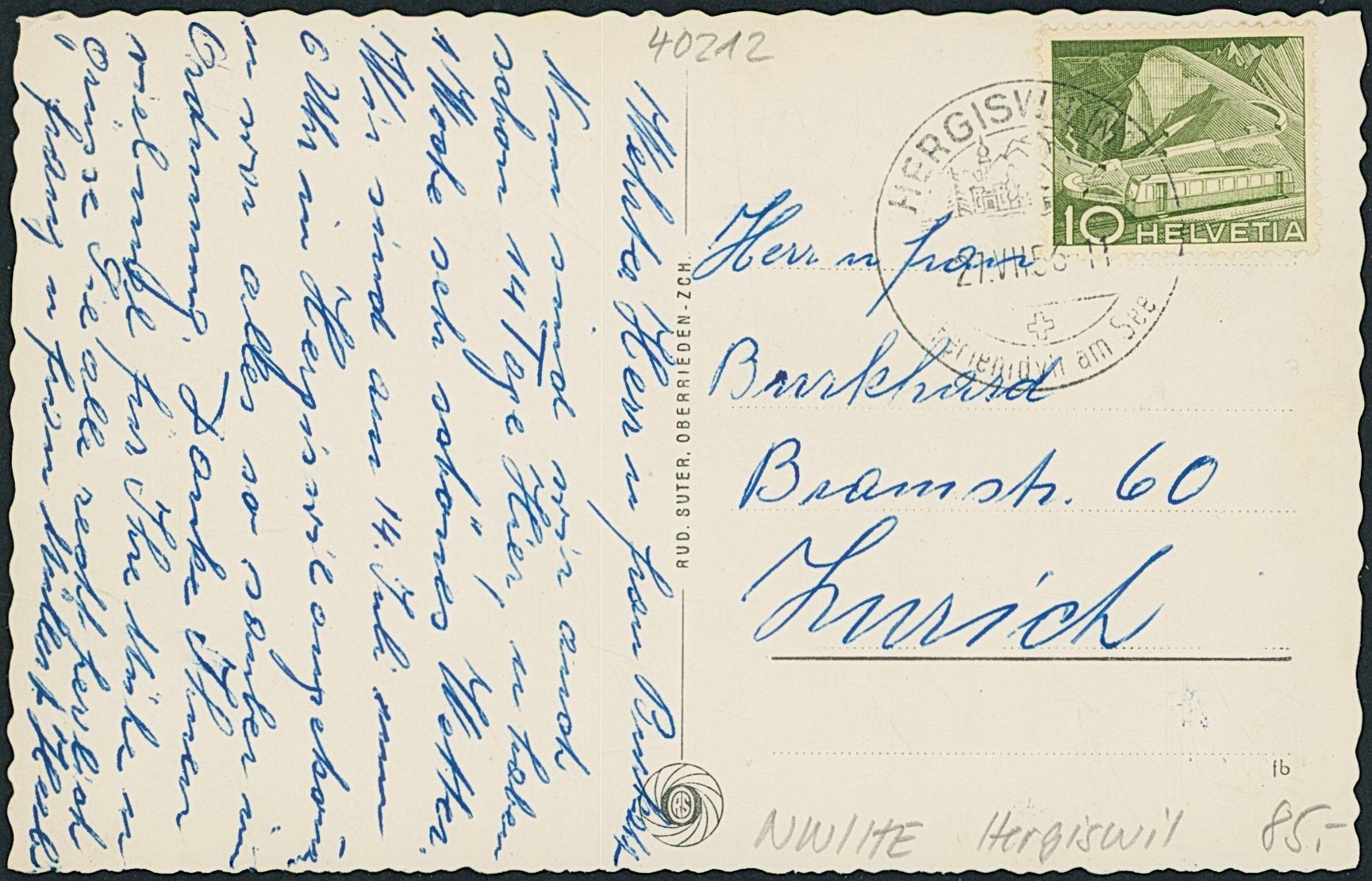 Cartoline postali: NW Hergiswil – Usato da Schindellegi venduto da masutka7 1
