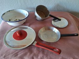 Vintage , Alu -Kinder -Spiel -Koch-Pfännchen