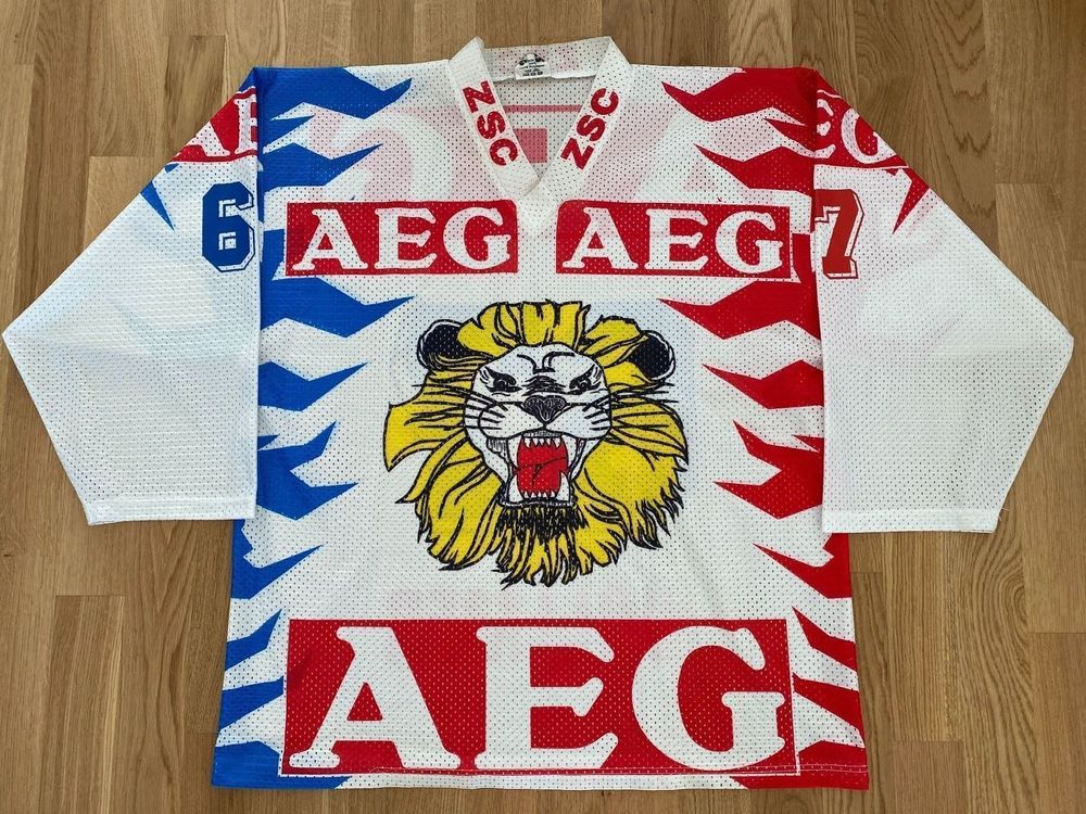 Maillot De Hockey ZSC Lions Suisse - Vintage - Taille XL - Marque Ochsner