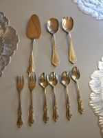 Hart vergoldetes Besteck Solingen und andere 9 Teile Gold