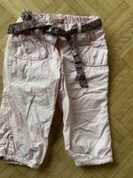 Mädchenhose Gr. 86 H&M rosa Baumwolle Gürtel
