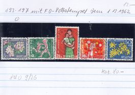 193-197 mit FD-Vollstempel Bern 1.12.1962