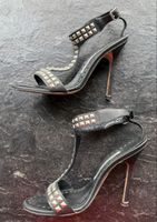 Manolo Blahnik Sandalen Schwarz Nieten Leder Grösse 36 CH