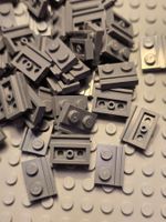 Lego 16x Platte 1x2 mit Führungsschiene(32028)dunkelgrau