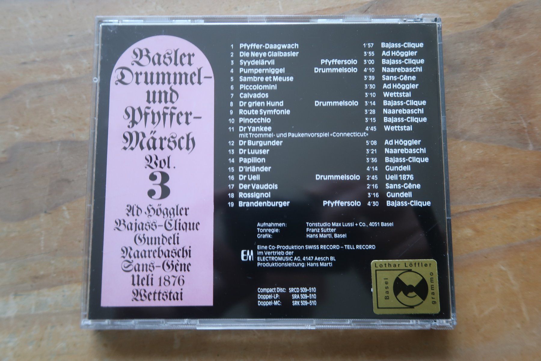 CDs: BASLER DRUMMEL- UND PFYFFER-MÄRSCH VOL. 3 - CD – Gebraucht aus Basel von Patiscat 1